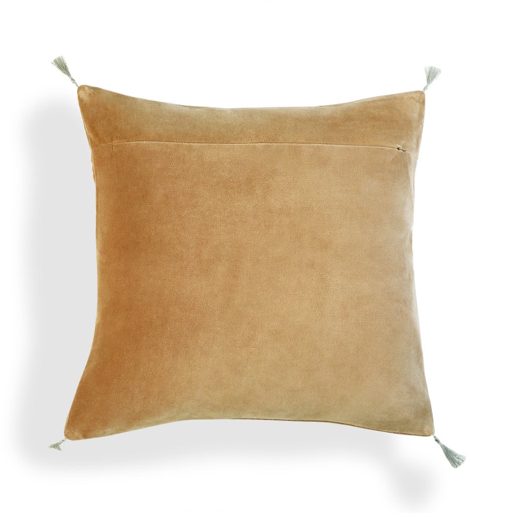 Housse de coussin velours de coton 50x50 DANUBE - camel