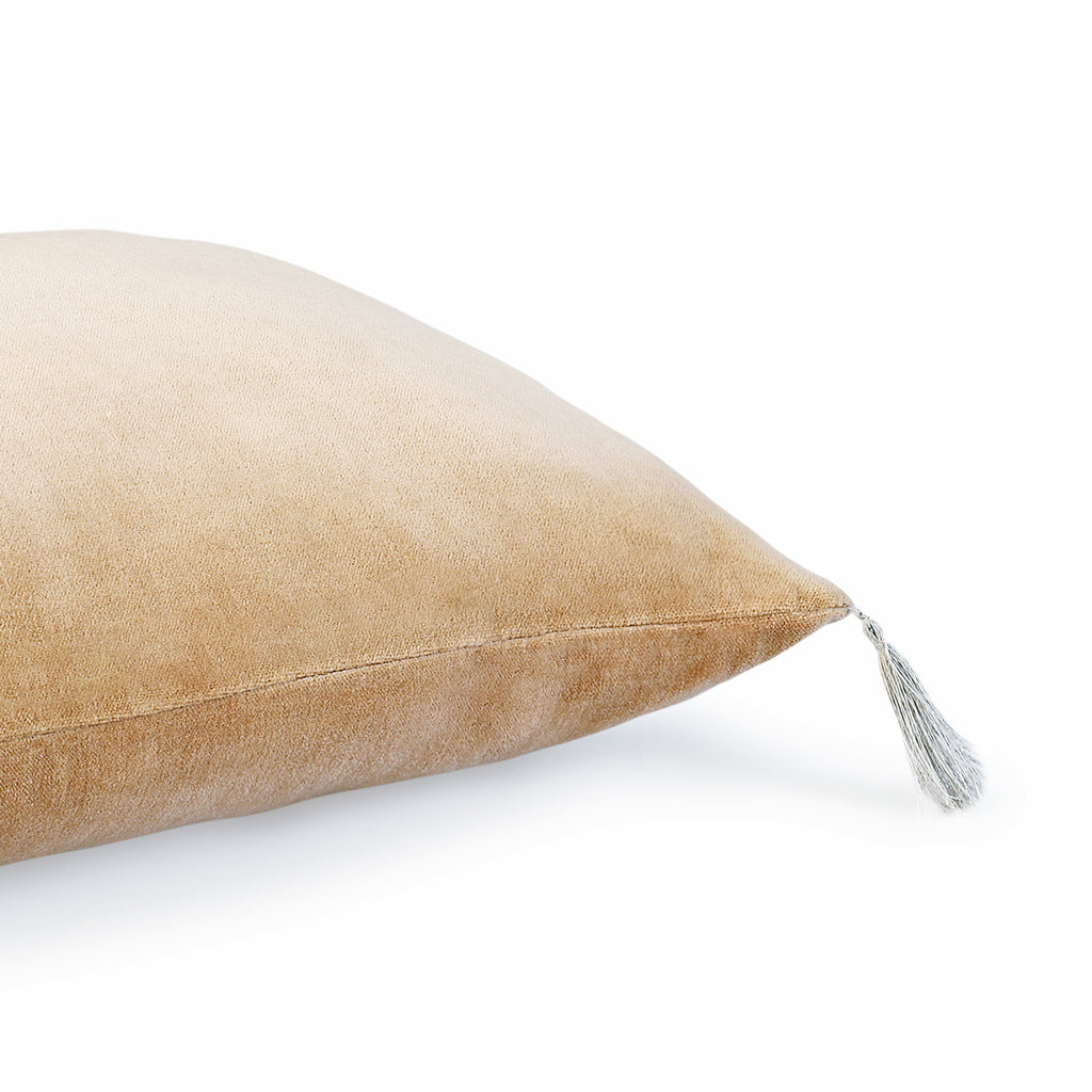 Housse de coussin velours de coton 50x50 DANUBE - camel