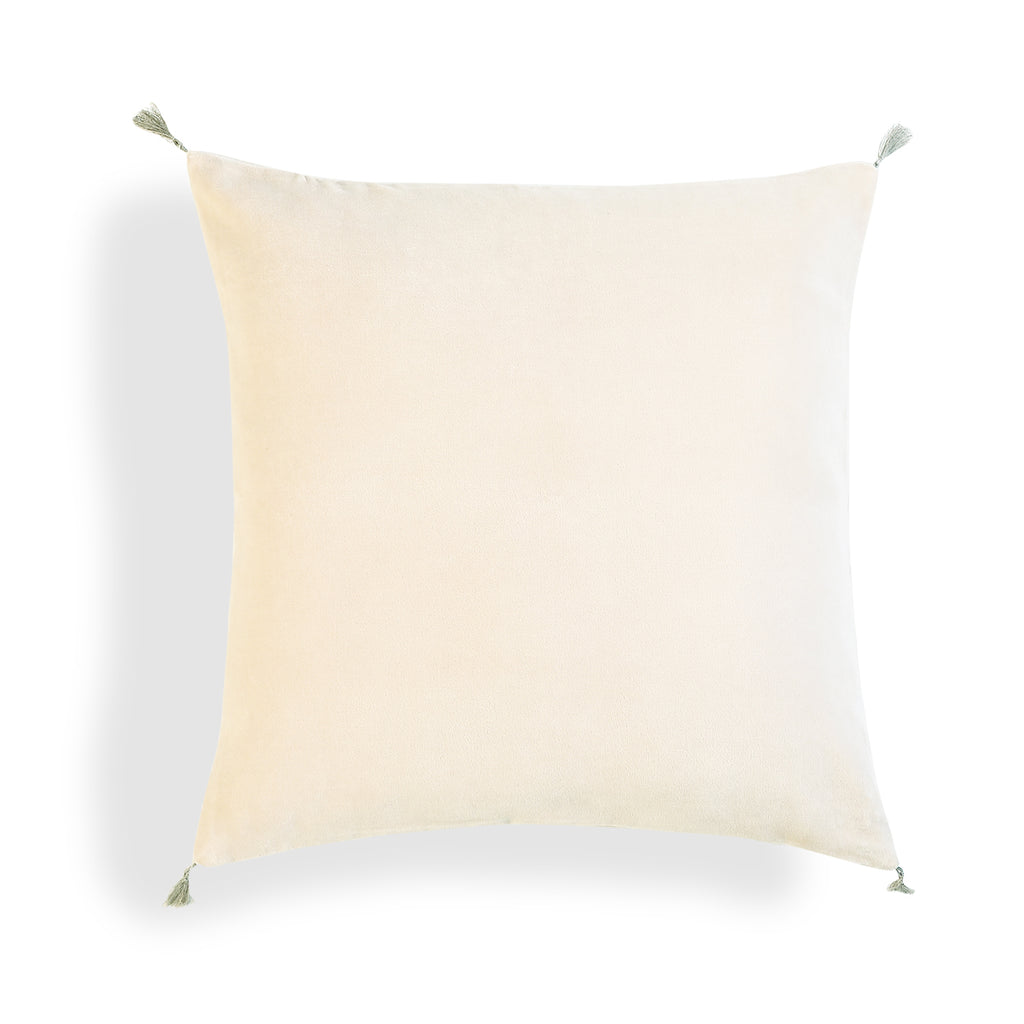 Coussin velours de coton 50x50 DANUBE - craie