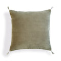 Coussin velours de coton 50x50 DANUBE - vert kaki