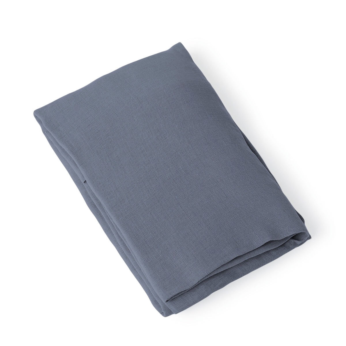 Drap housse lin lavé bleu orage CAMILLE - 180x200x30 cm