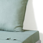 Drap plat lin lavé 270x300 CAMILLE - vert céladon