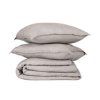Parure + taies 65x65 lin lavé naturel CAMILLE - 240x220+2(65x65) cm