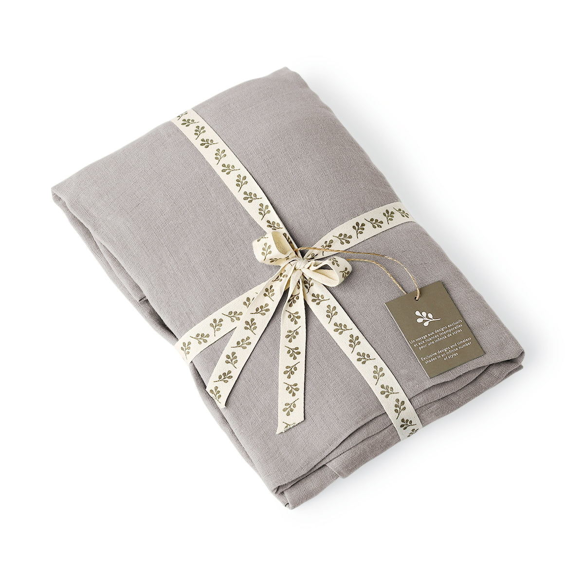 Parure + taies 65x65 lin lavé naturel CAMILLE - 240x220+2(65x65) cm