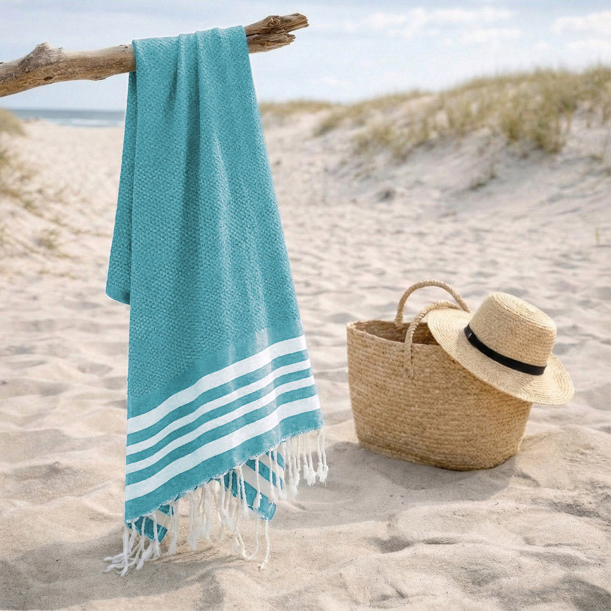 Fouta coton 100x200 NEWPORT vert canard
