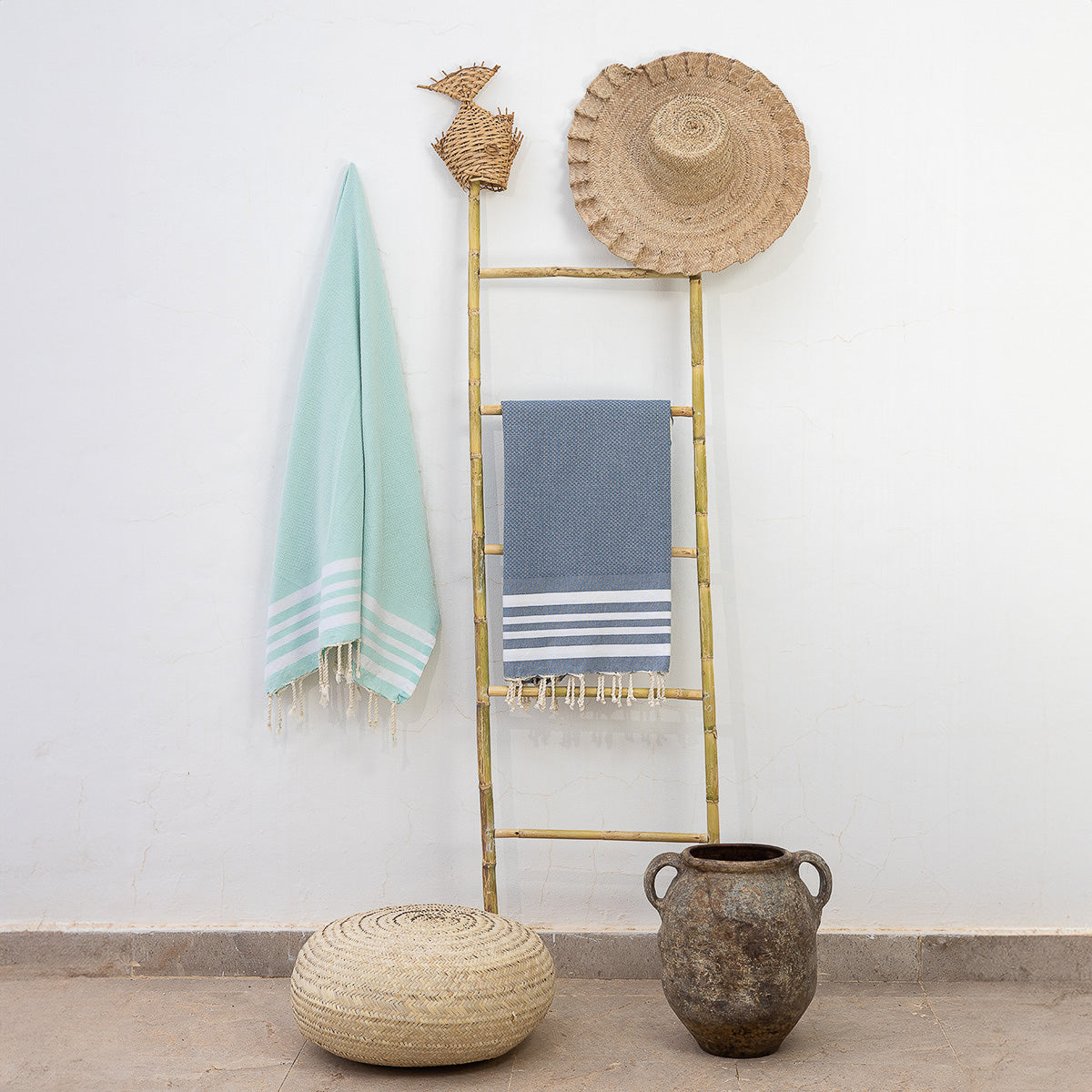 Fouta coton 100x200 NEWPORT bleu jean