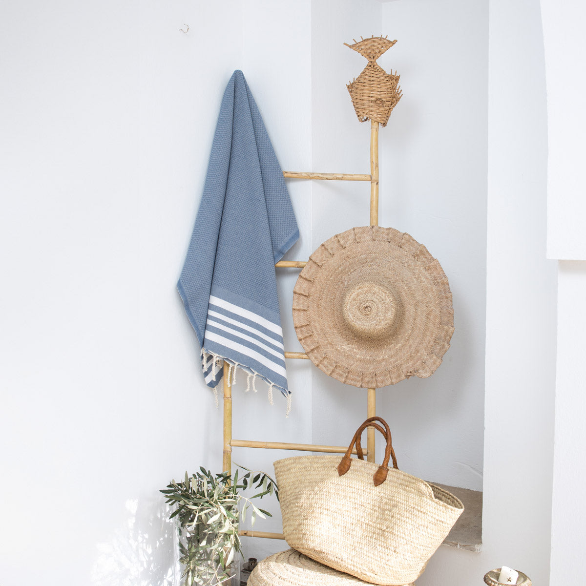 Fouta coton 100x200 NEWPORT bleu jean