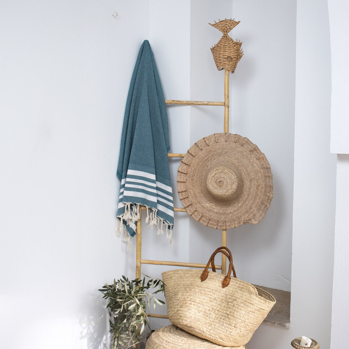 Fouta coton 100x200 NEWPORT bleu pétrole