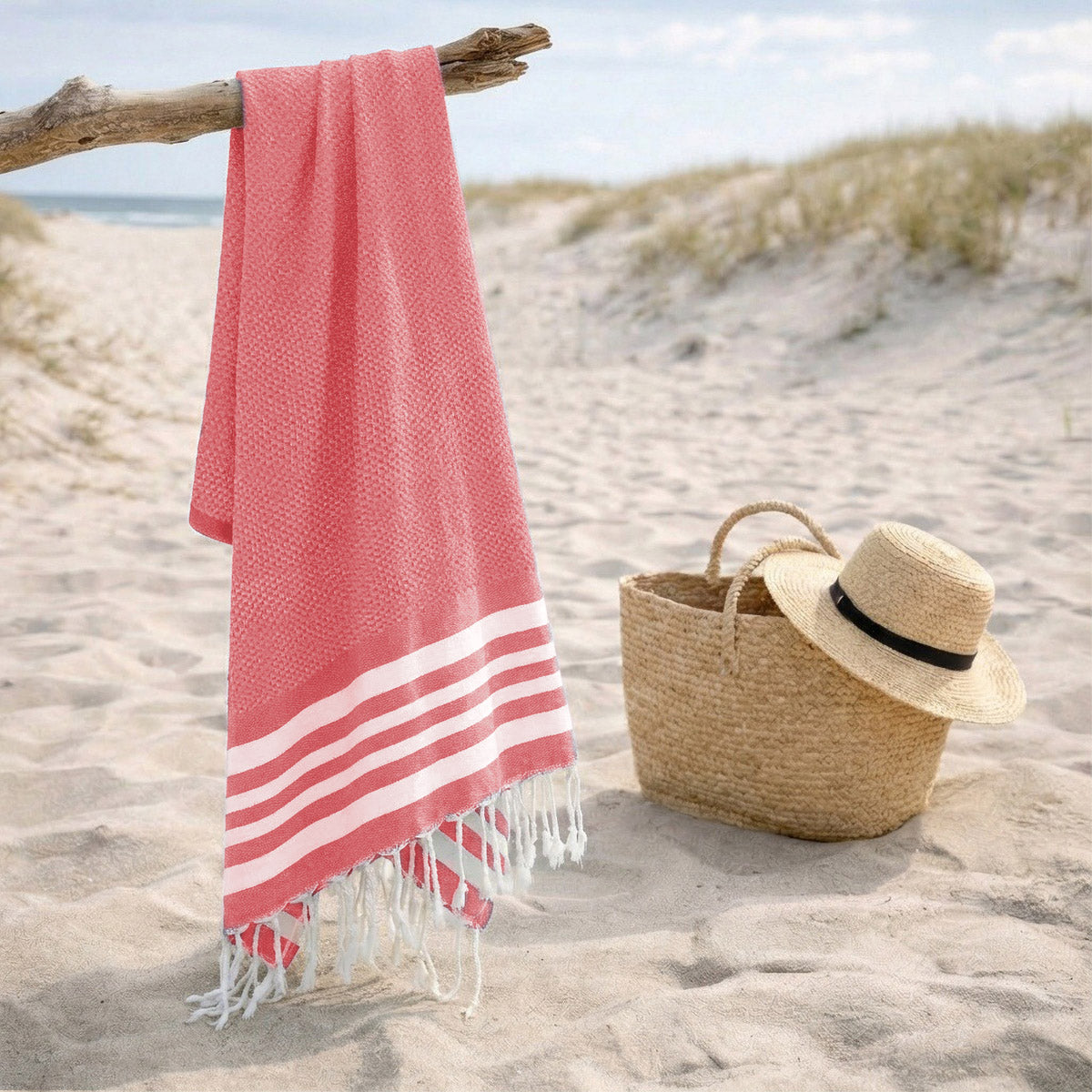 Fouta coton 100x200 NEWPORT rose malabar