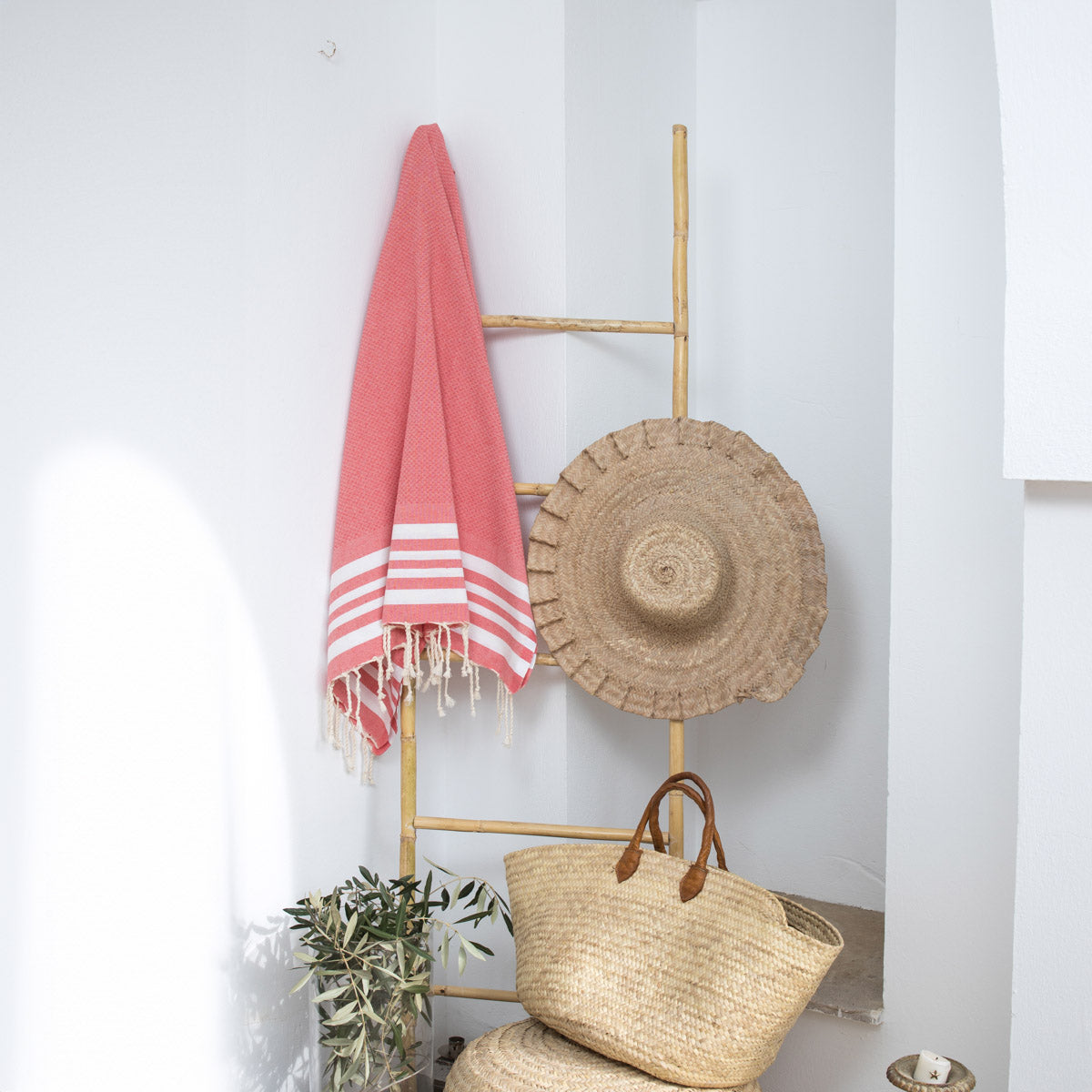 Fouta coton 100x200 NEWPORT rose malabar