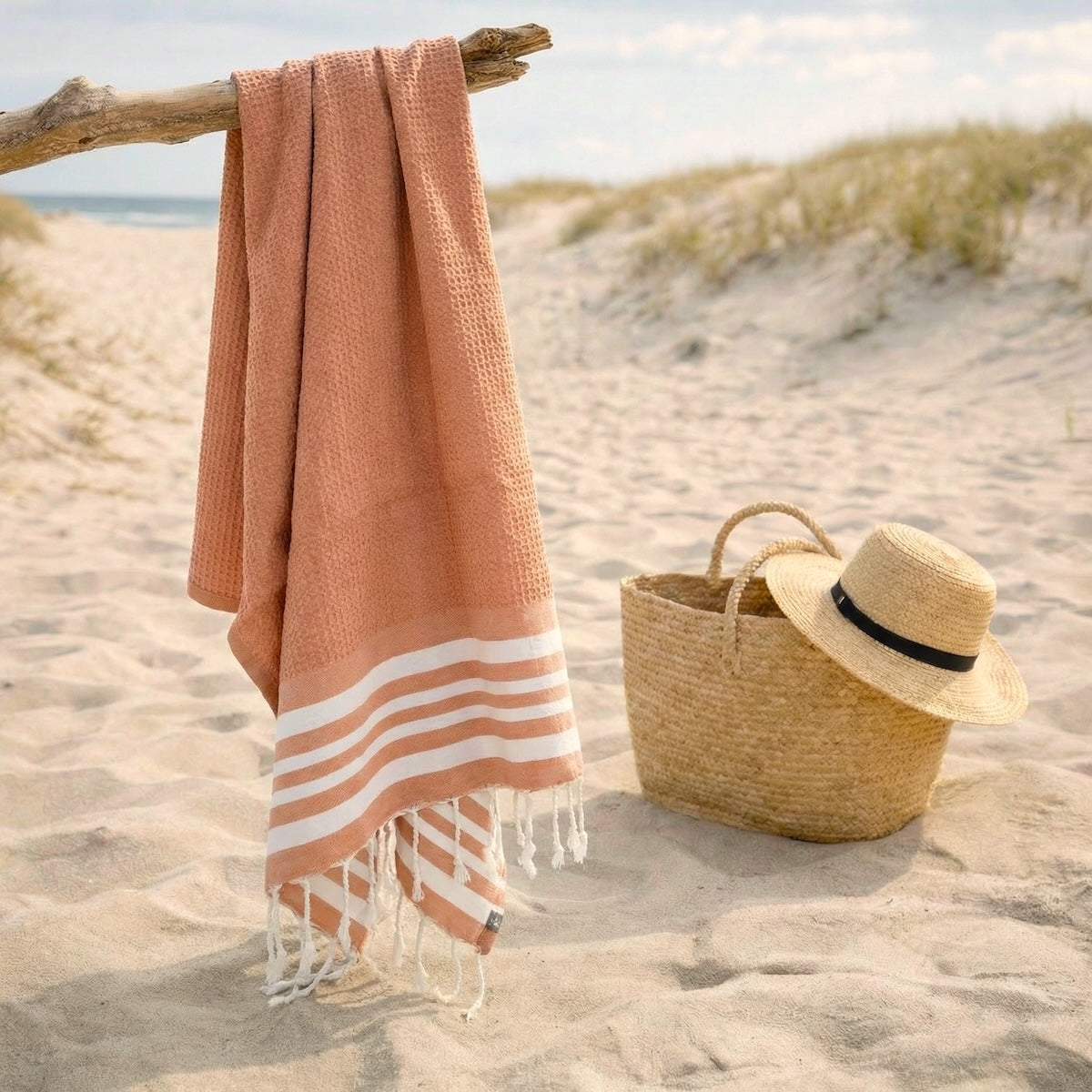 Fouta coton 100x200 NEWPORT orange corail