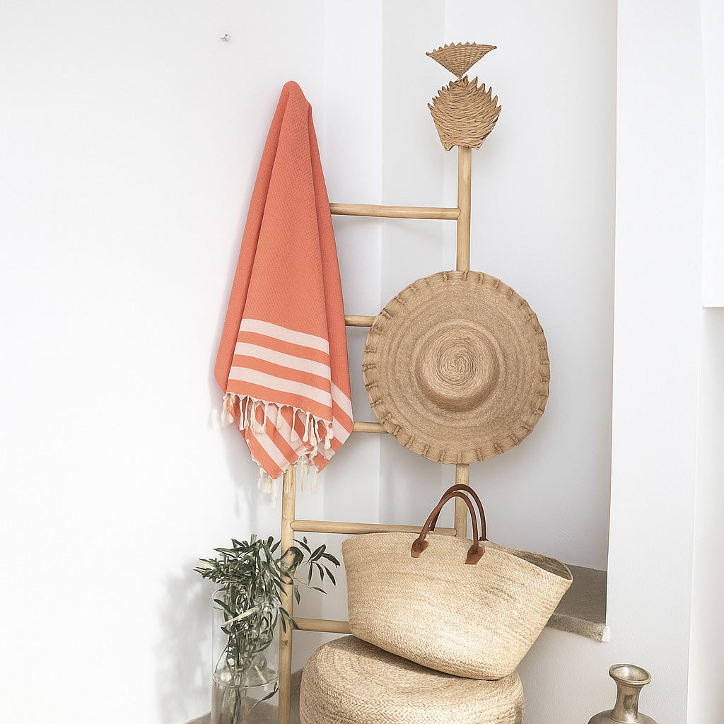 Fouta coton 100x200 NEWPORT orange corail