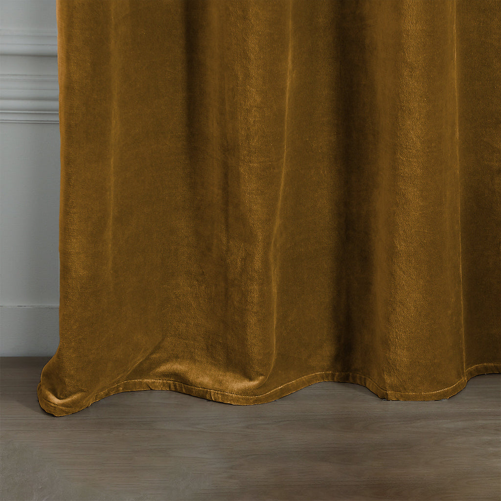 Rideau à oeillets velours de coton 135x260 VELVET - camel