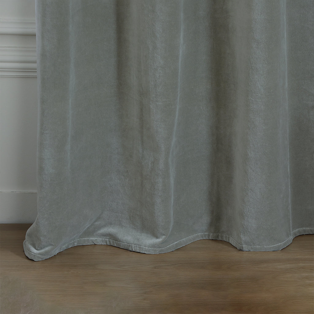 Rideau à oeillets velours de coton 135x260 VELVET - vert de gris