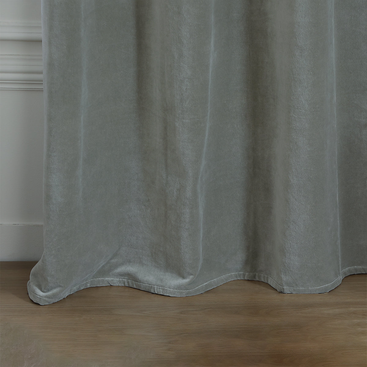 Rideau à oeillets velours de coton 135x260 VELVET - vert de gris