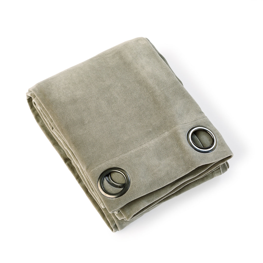Rideau à oeillets velours de coton 135x260 VELVET - vert de gris