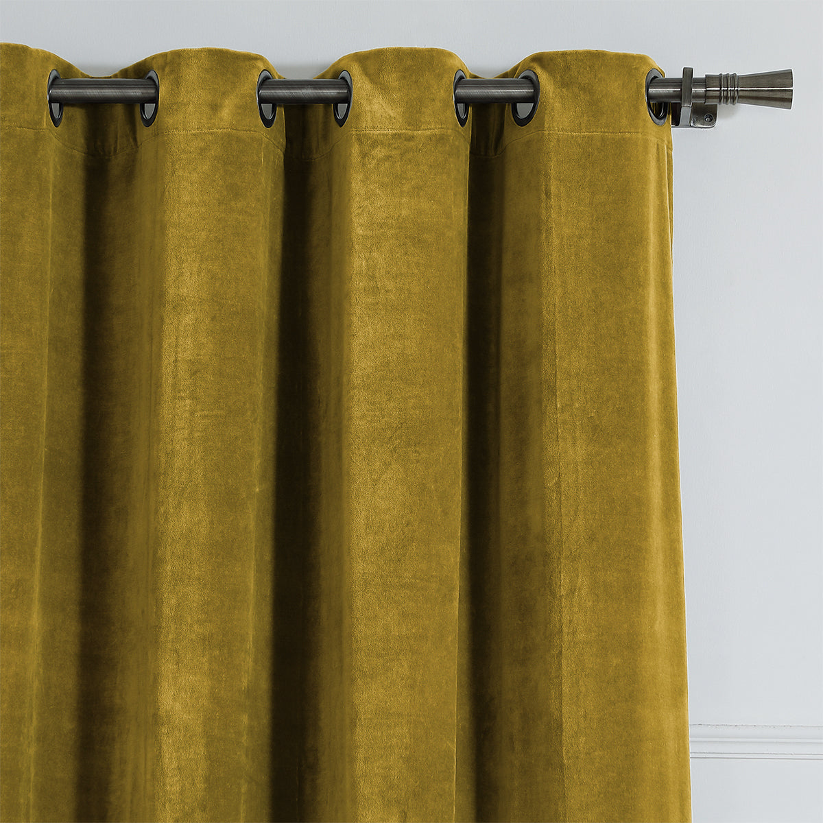 Rideau à oeillets velours de coton 135x290 VELVET - terracotta - febronie.com