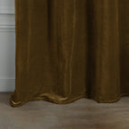 Rideau à oeillets velours de coton 135x260 VELVET - brun chêne