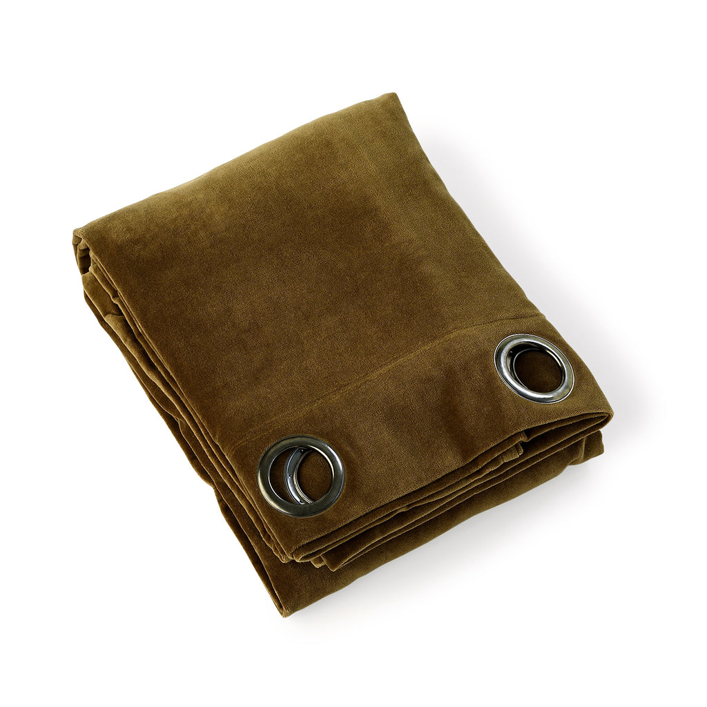 Rideau à oeillets velours de coton 135x260 VELVET - brun chêne