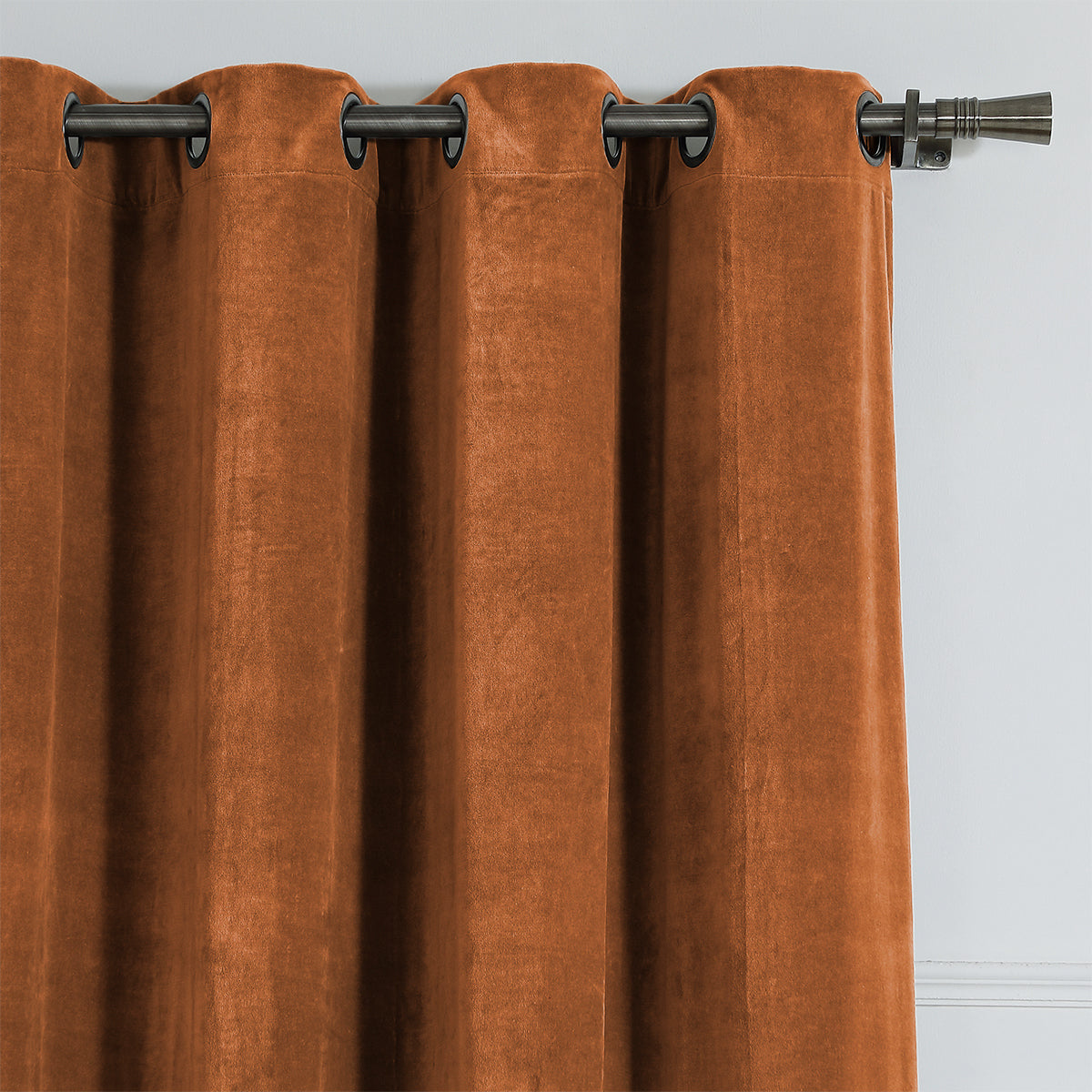 Rideau à oeillets velours de coton 135x260 VELVET - vert kaki - febronie.com