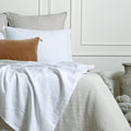 Jeté de lit lin lavé 180x250 CAMILLE - blanc