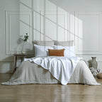 Jeté de lit lin lavé 180x250 CAMILLE - blanc
