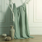 Jeté de lit lin lavé 180x250 CAMILLE - vert céladon