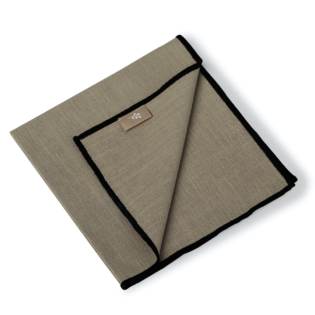 Serviette de table (x4) lin lavé 45x45 ERNEST - naturel / noir