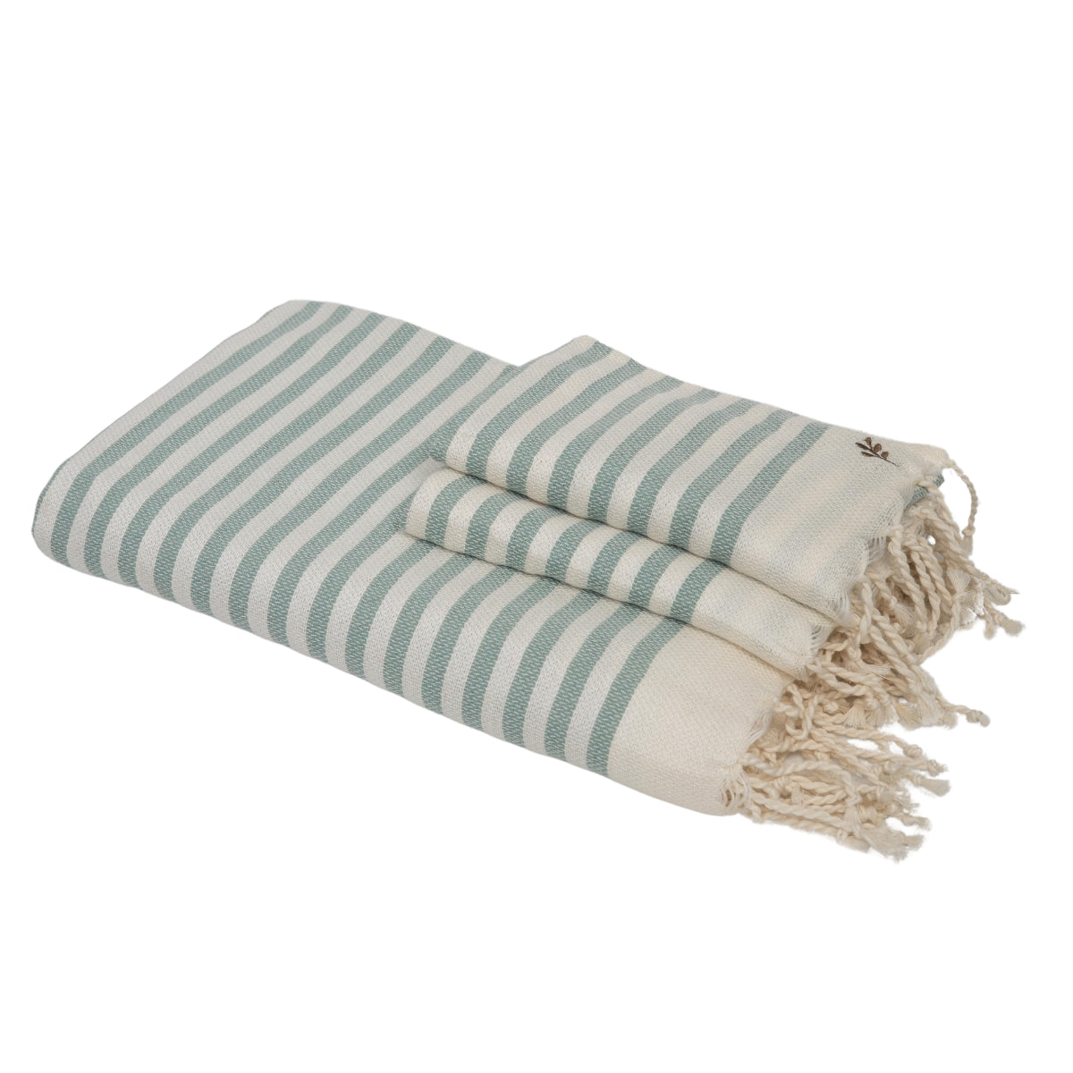 Foutas de bain (1+2) coton 100x200+2(40x60) HOSSEGOR - vert d'eau