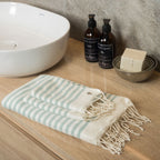 Foutas de bain (1+2) coton 100x200+2(40x60) HOSSEGOR - vert d'eau