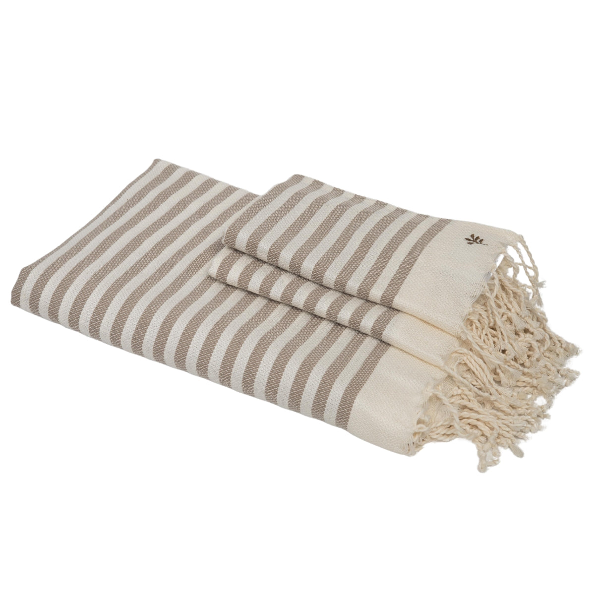 Foutas de bain (1+2) coton 100x200+2(40x60) HOSSEGOR - taupe - febronie.com