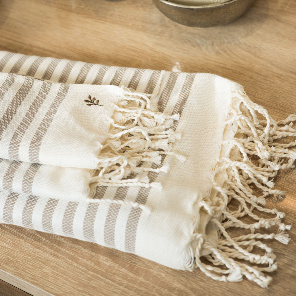 Foutas de bain (1+2) coton 100x200+2(40x60) HOSSEGOR - taupe