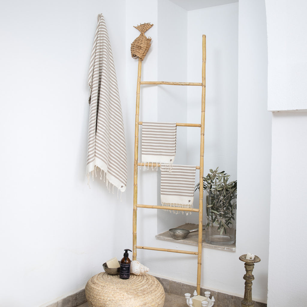 Foutas de bain (1+2) coton 100x200+2(40x60) HOSSEGOR - taupe