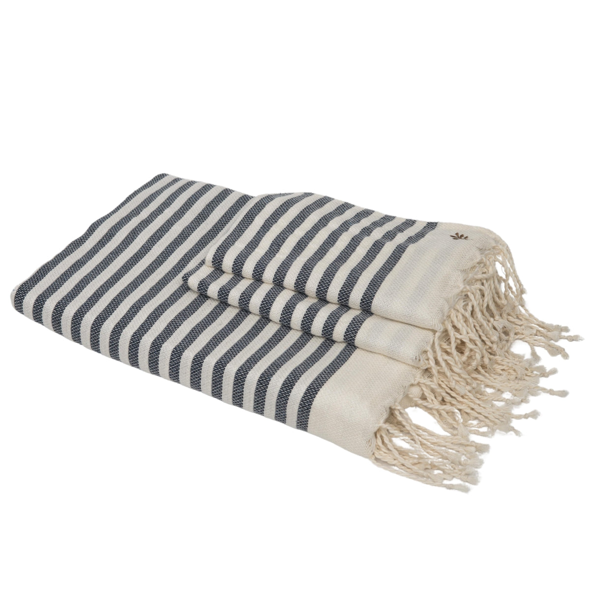 Foutas de bain (1+2) coton 100x200+2(40x60) HOSSEGOR - bleu denim