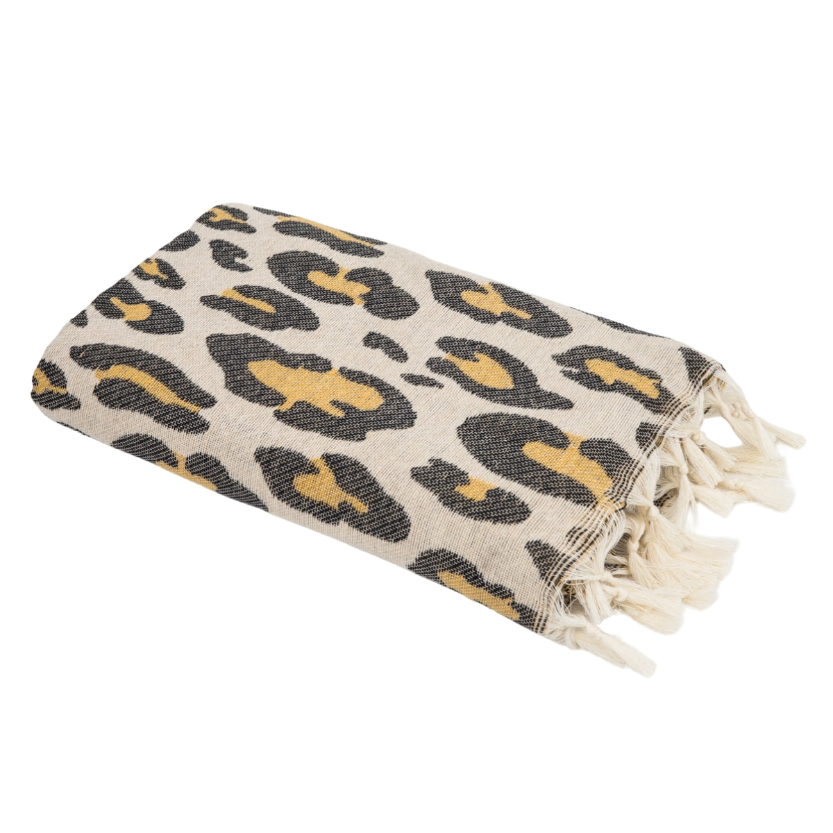 Fouta jacquard coton 100x200 LEOPARD - marron