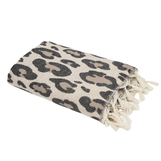 Fouta jacquard coton 100x200 LEOPARD - febronie.com