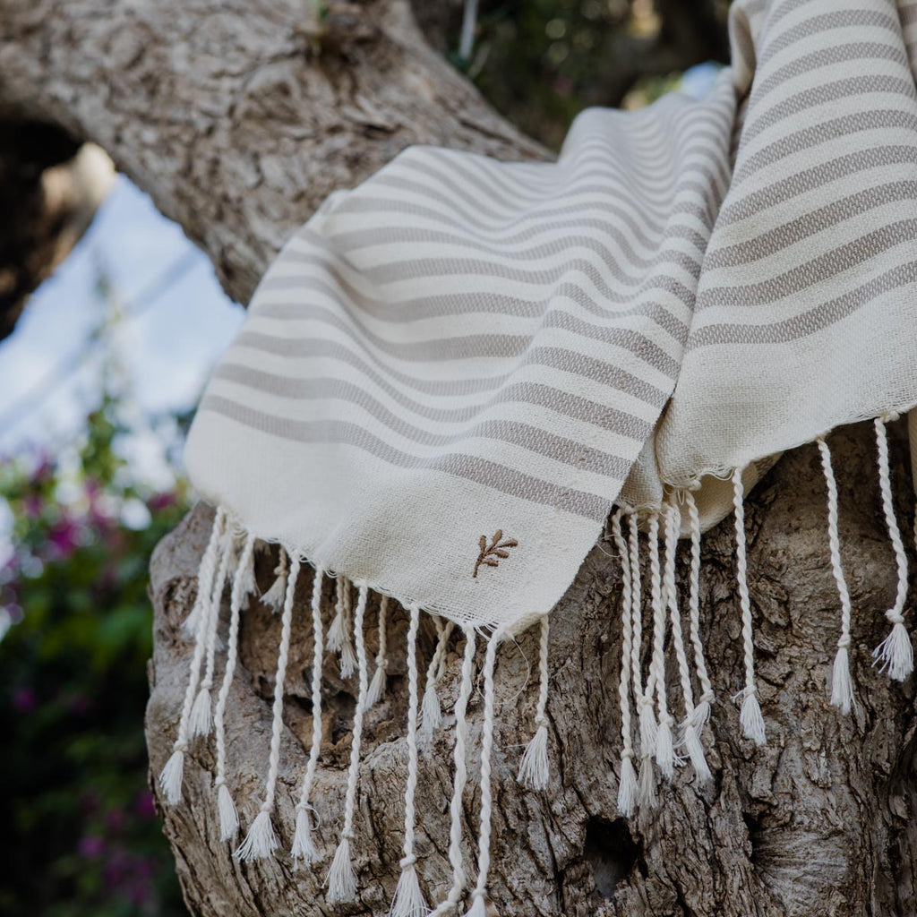 Fouta XXL coton 200x200 HOSSEGOR - taupe