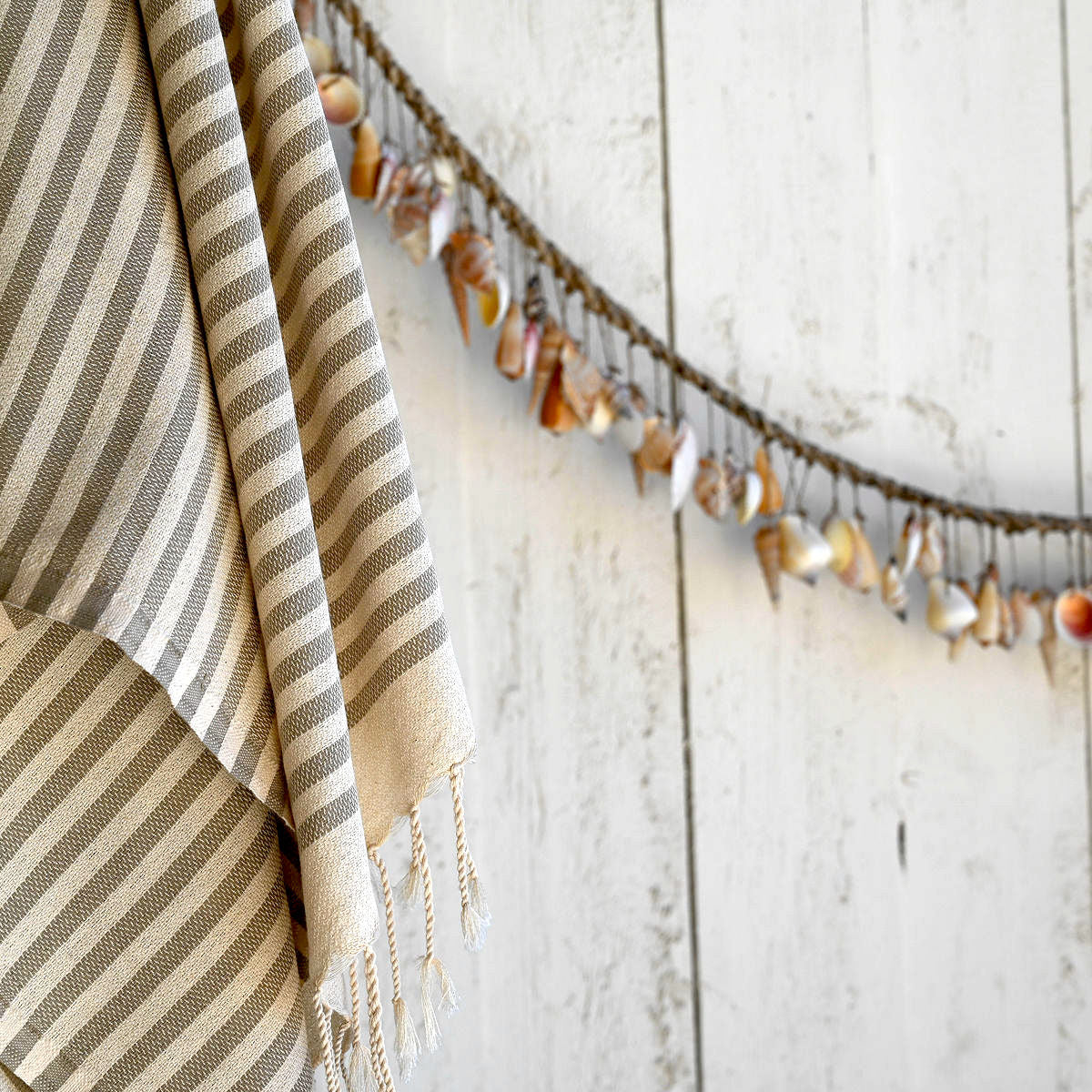 Fouta XXL coton 200x200 HOSSEGOR - taupe