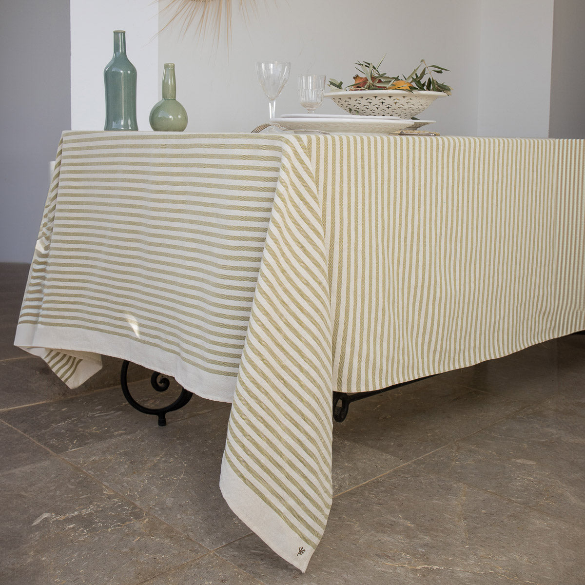 Nappe coton 180x350 HOSSEGOR - vert tilleul