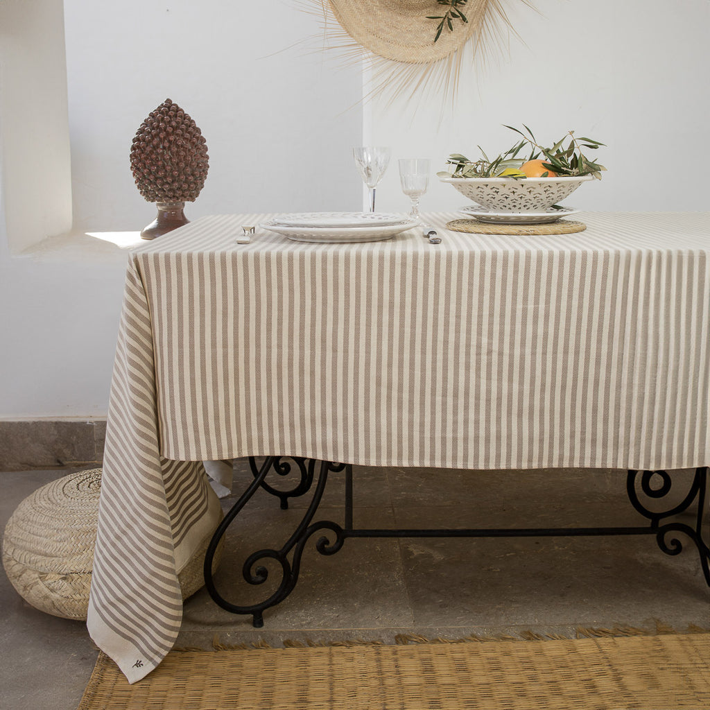 Nappe coton 180x350 HOSSEGOR - taupe