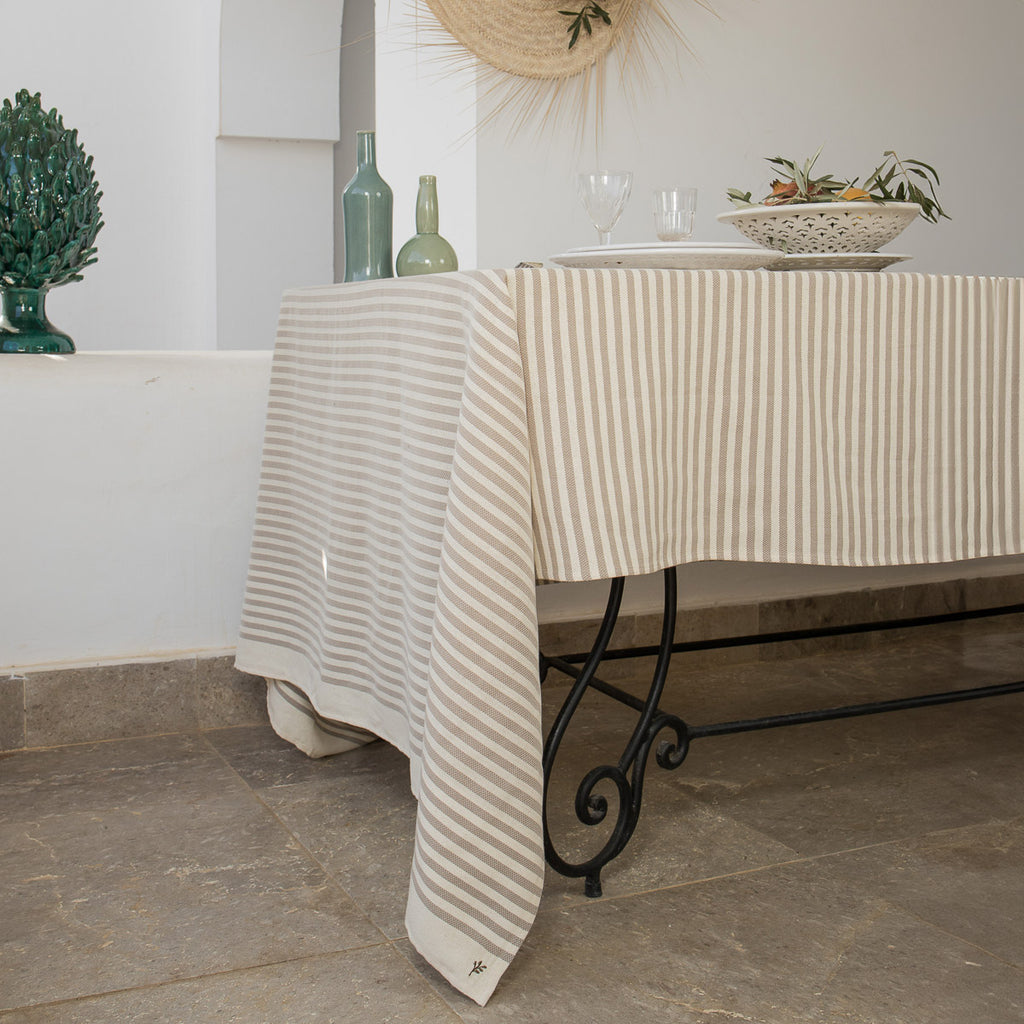 Nappe coton 180x350 HOSSEGOR - taupe