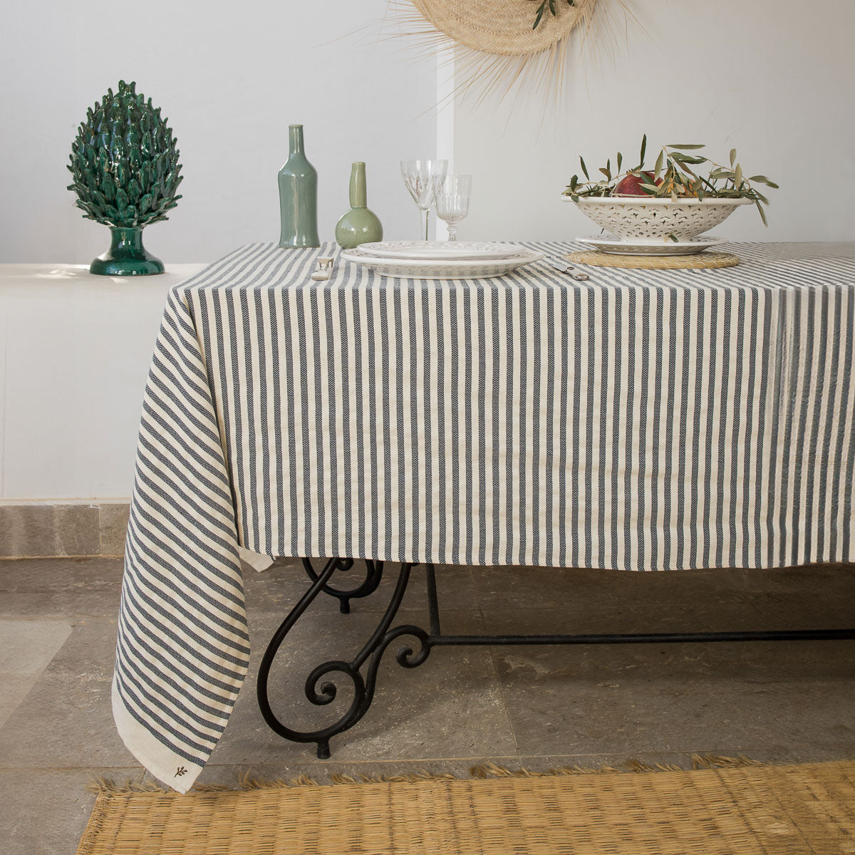 Nappe coton 180x350 HOSSEGOR - bleu denim