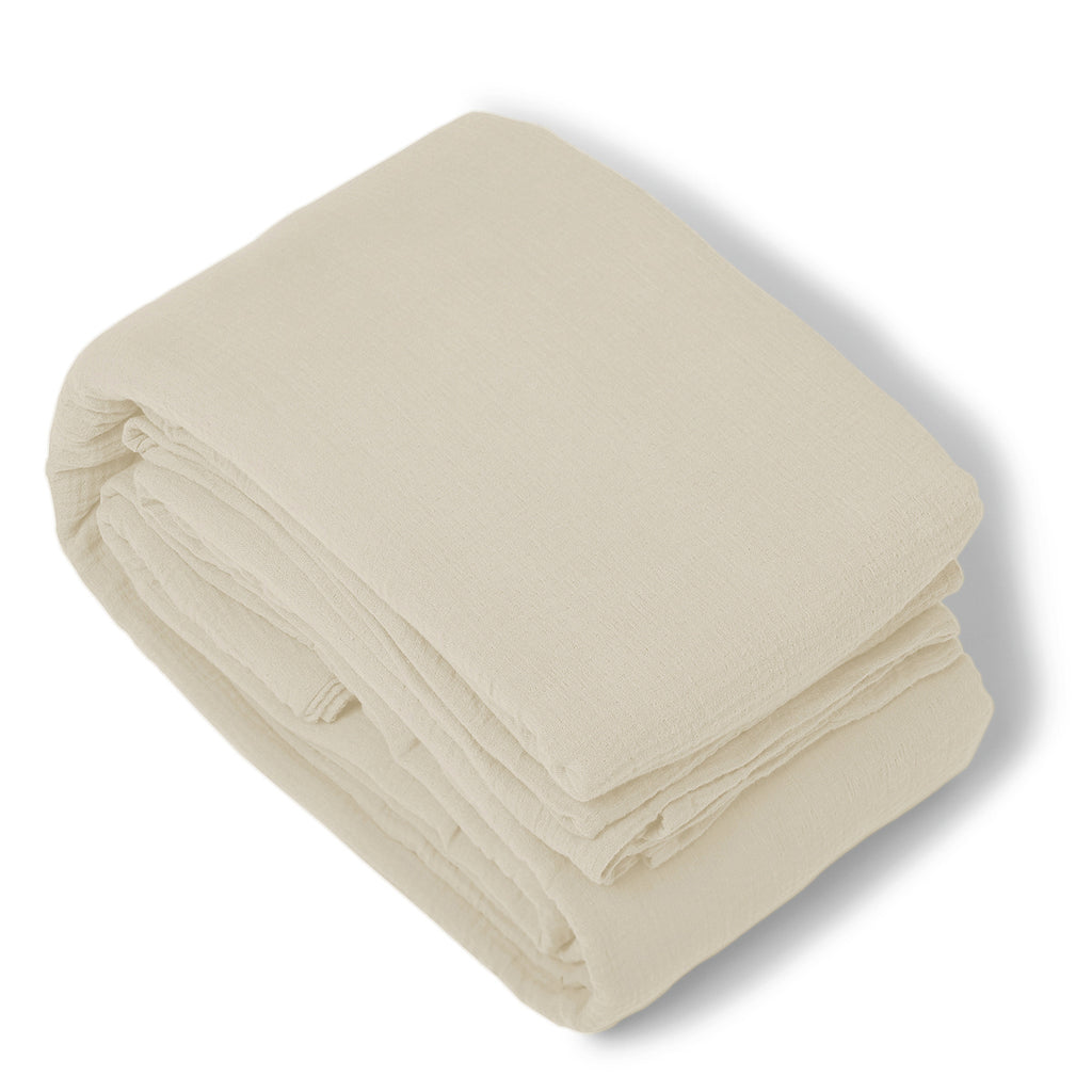 Housse de couette gaze de coton sable CARLA - 260x240 cm