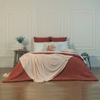 Jeté de lit gaze de coton 270x280 CARLA - rose