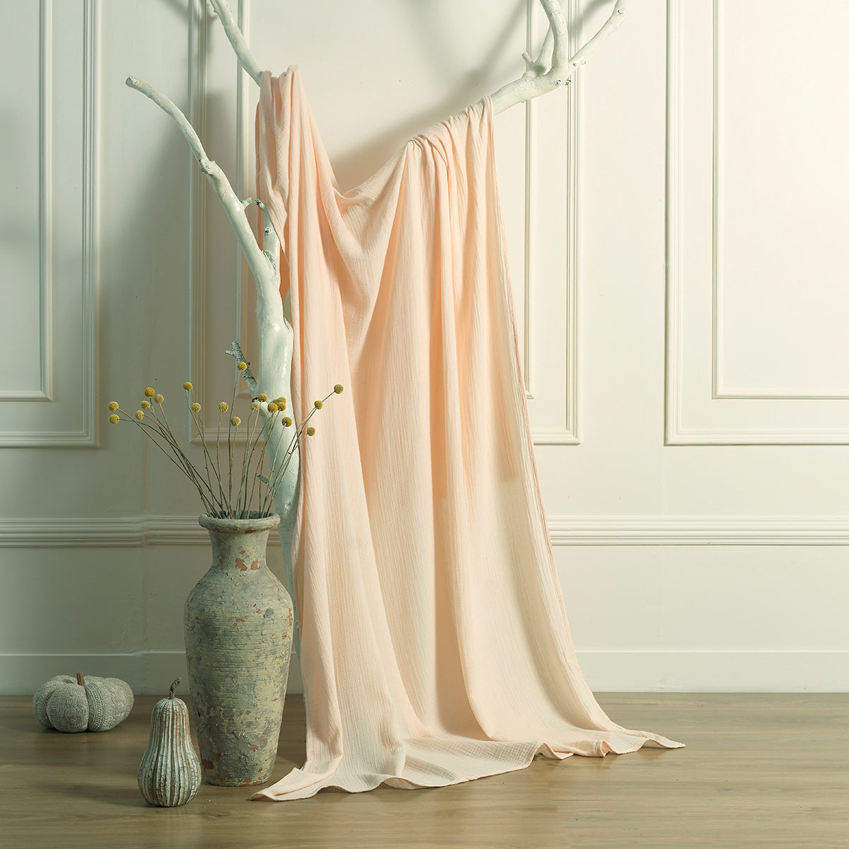 Jeté de lit gaze de coton 270x280 CARLA - rose