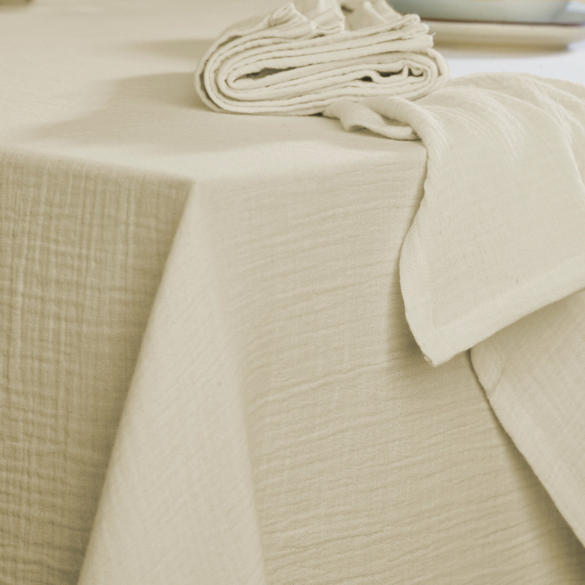 Nappe gaze de coton 150x350 CARLA - sable