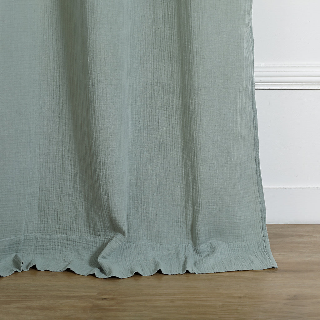 Rideau à oeillets gaze de coton 140x240 CARLA - vert céladon