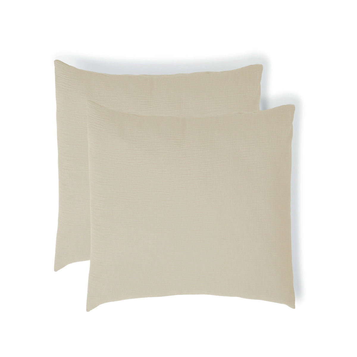 Taie d'oreiller (x2) gaze de coton sable CARLA - 65x65 cm