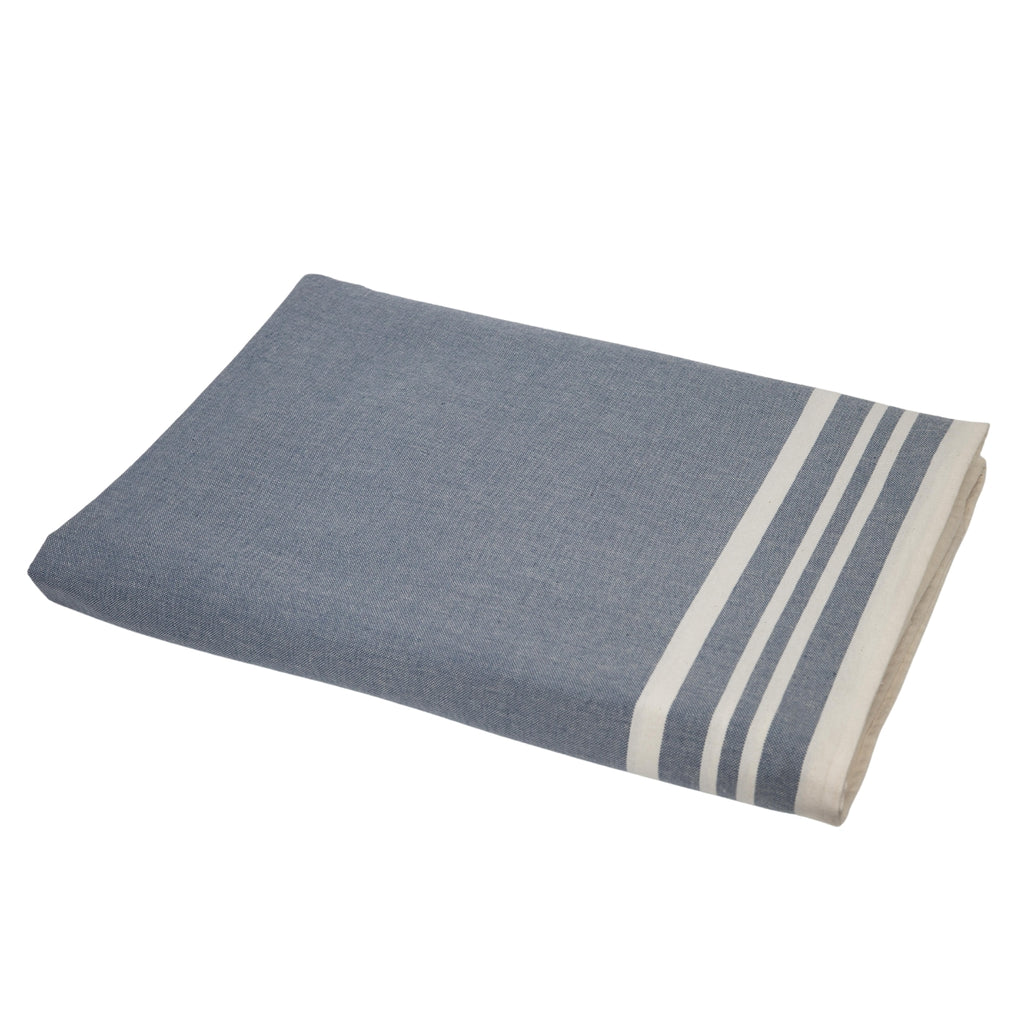 Nappe coton 180x300 MAHDIA - bleu jean