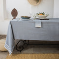 Nappe + 4 serviettes coton 150x250 MAHDIA - bleu jean
